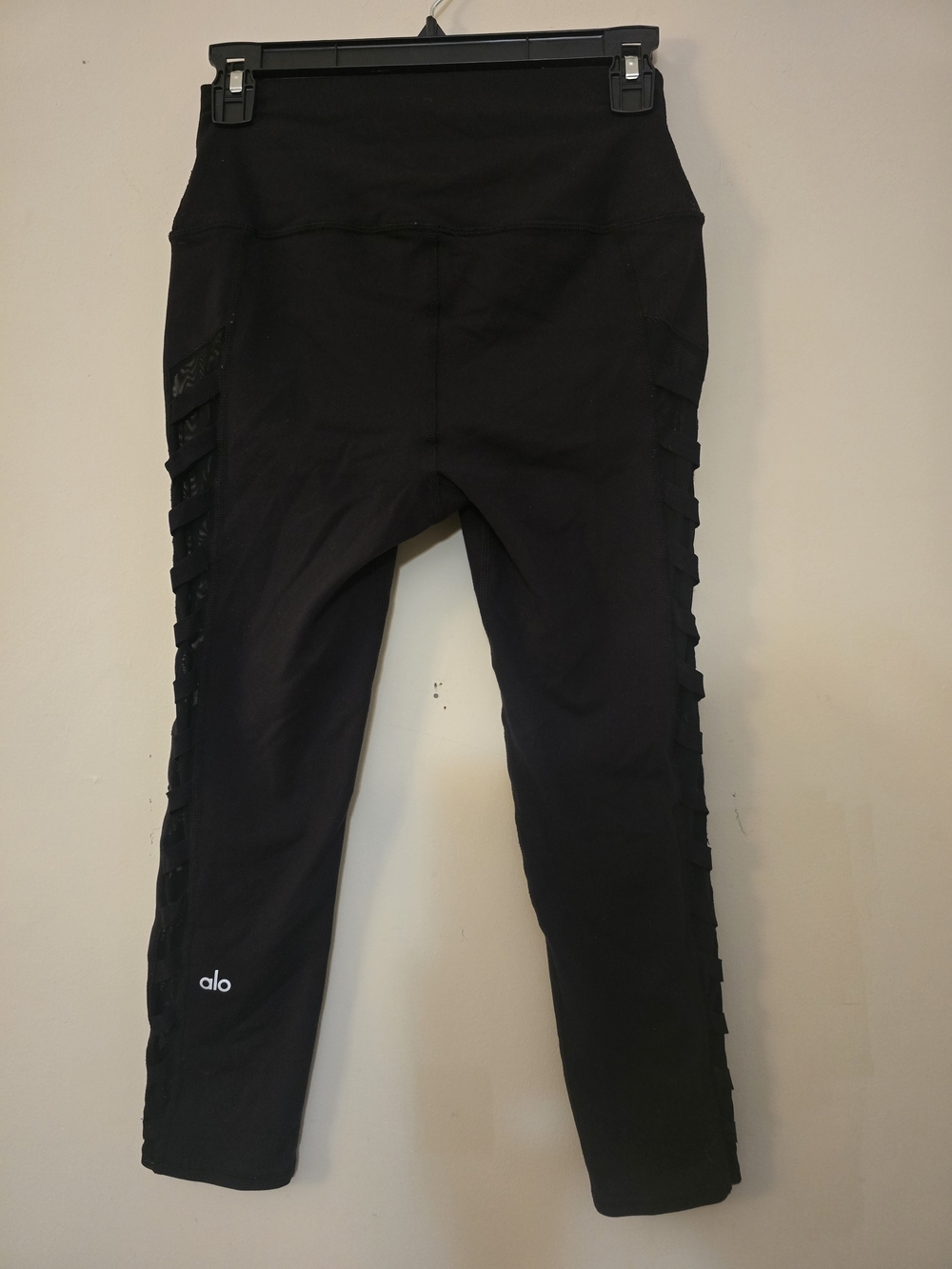 ALO Yoga Black Leggings with Side Ladder Cutouts